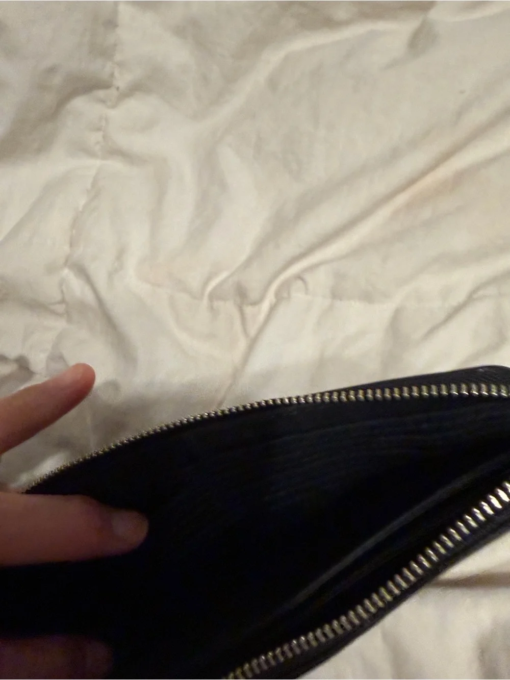 Coach Black and Brown Signature Zip Wallet